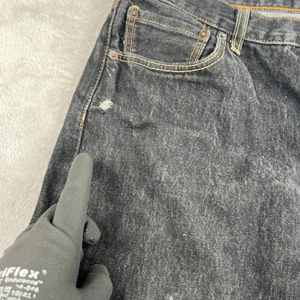 Levi's 501 Original Fit Straight Leg Jeans 38x30 Black Men Vintage Streetwear